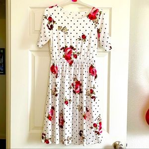 Floral Swing Dress in Ivory White